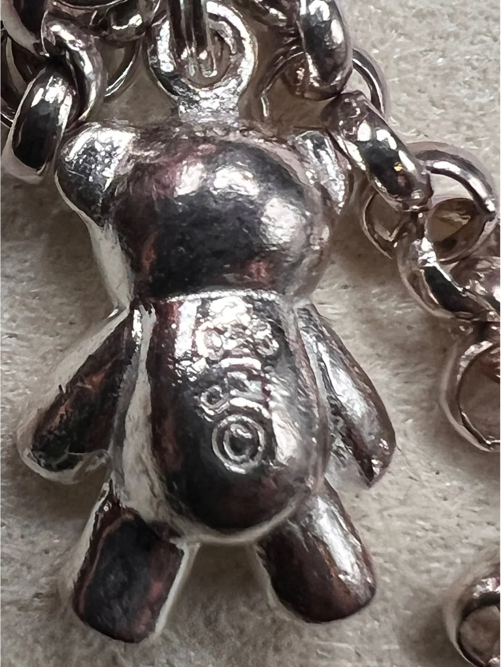 Charm Bracelet Teddy Bunny Heart Stefani Argento 925 Italy Sterling Silver